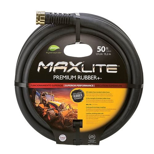 Tuyau d'eau MAXLite, Caoutchouc, 3/4" dia. x 50' lo Oxymax Inc
