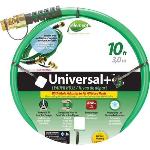 Element&reg; Universal+&reg; Leader Hose, PVC, 1/2" dia. x 10' Oxymax Inc
