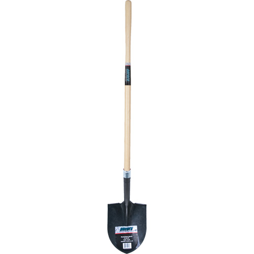 Heavy-Duty Round Point Shovel, Carbon Steel Blade, Hardwood, Straight Handle Oxymax Inc