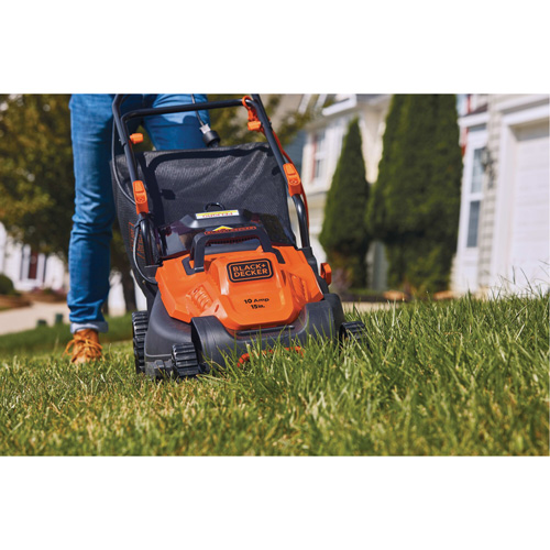 Lawn Mower with Comfort Grip Handle, Push Walk-Behind, Electric, 15" Cutting Width Oxymax Inc