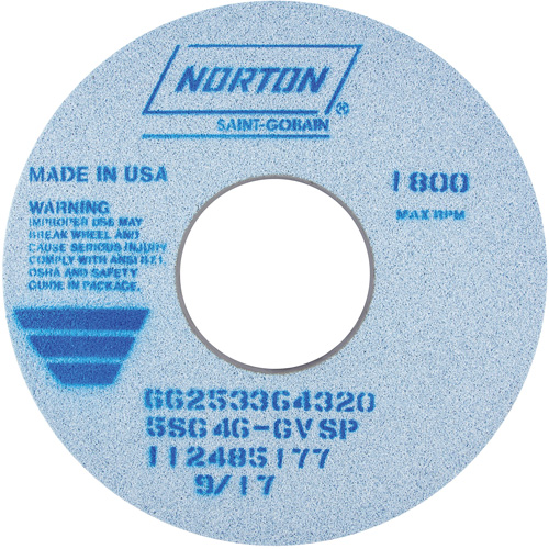 Tool Room Wheel, Type 01, Ceramic Alumina, 14" x 1-1/2" Oxymax Inc