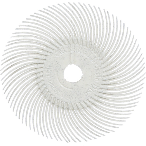 Meule en soie radiale Scotch-Brite, Oxyde d'aluminium, Grain 120, 3" dia. Oxymax Inc
