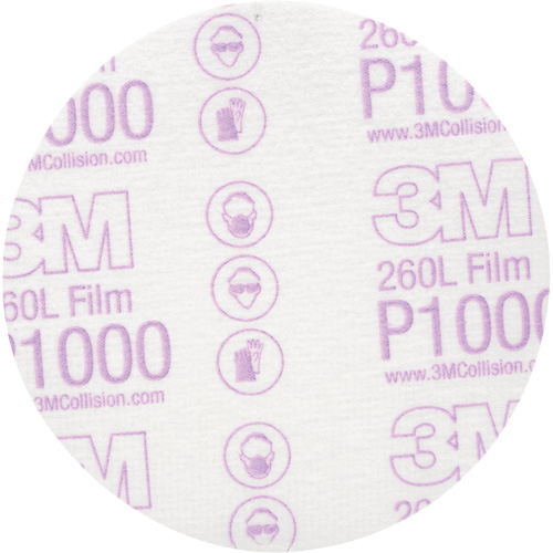 Hookit Finishing Film Disc, 5" Dia., P1000 Grit, Aluminum Oxide Oxymax Inc