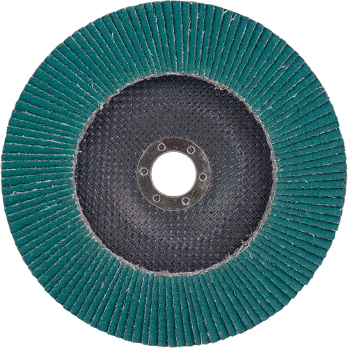 Disque &agrave; lamelles 577F, 7" x 5/8"-11, Type 27, Grain 36, Alumine de zirconium Oxymax Inc
