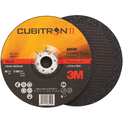 Meules &agrave; moyeu d&eacute;port&eacute; Cubitron II, 4" x 1/4", Arbre 3/8", Type 27 Oxymax Inc