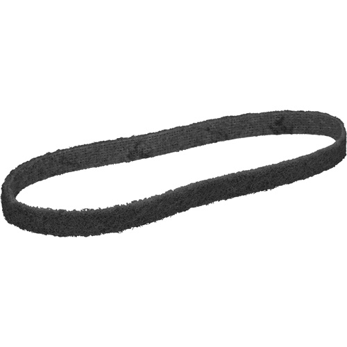 Courroie de conditionnement de surface Scotch-Brite, 1/2" la x 18" lo, Oxyde d'aluminium, Grain Super fin Oxymax Inc