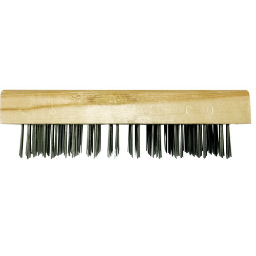 Flat Wire Butcher Block Brushes, Flat Steel Wire, 5 x 10 Wire Rows, 7-5/8" Long Oxymax Inc