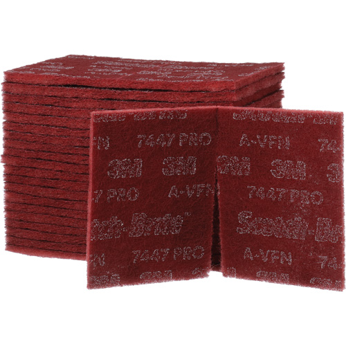 Tampons manuels Scotch-Brite 7447, Oxyde d'aluminium, 9" x 6", Grain Tr&egrave;s fin Oxymax Inc