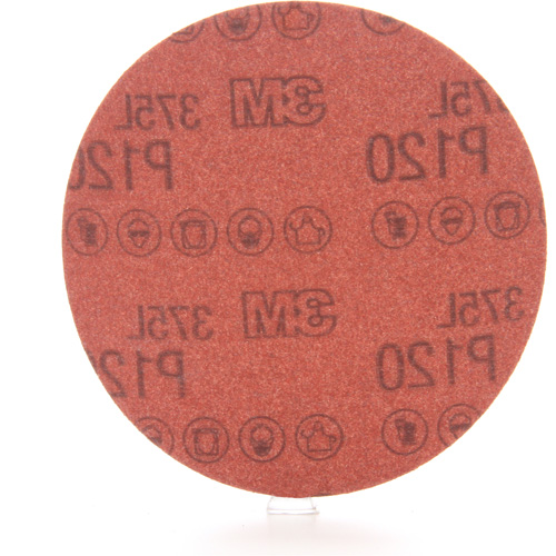 3M 375L Sanding Disc - 5", 5" Dia., P120 Grit, Aluminum Oxide Oxymax Inc