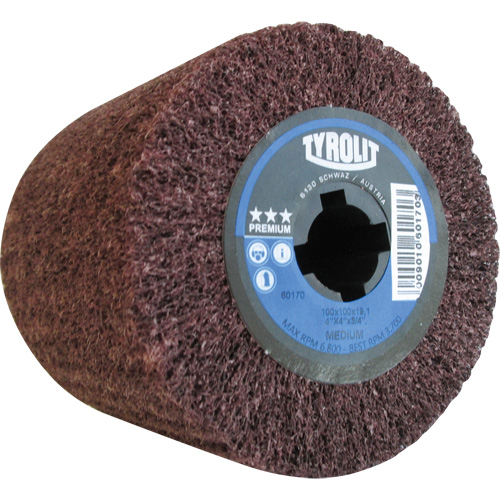 Pro-Line Surface Conditioning Drum, 4" Dia. x 4" W, 3/4" Arbor, Medium Grit, Aluminum Oxide Oxymax Inc