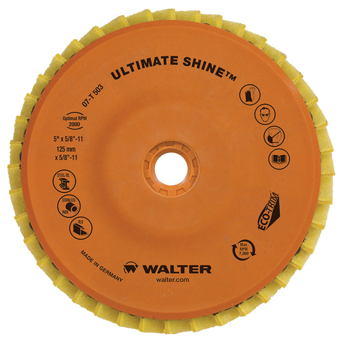 Ultimate Shine Flap Disc, 4-1/2" x 5/8"-11, Type 27, Very Fine Grit, Zirconium Oxymax Inc