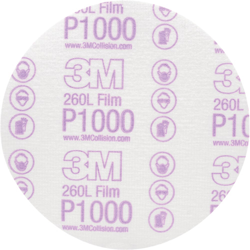 Hookit Finishing Film Disc, 6" Dia., P1000 Grit, Aluminum Oxide, Film Oxymax Inc