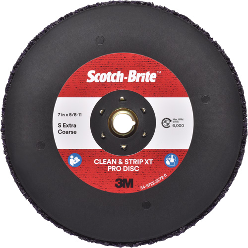 Disque  Clean and Strip  XT Pro Scotch-Brite, 7" dia., Grain Extra grossier, Carbure de silicium Oxymax Inc