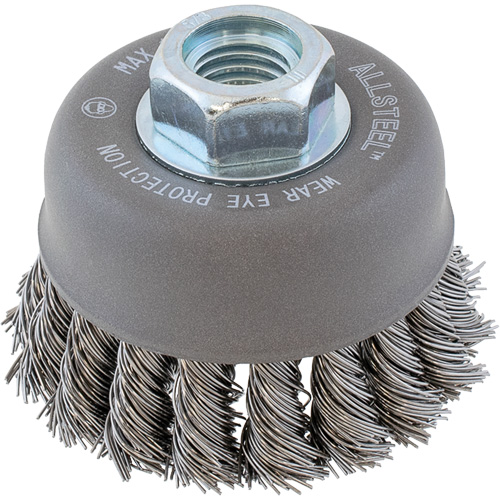 ALLSTEEL Wire Brush, 3" Dia. x 5/8"-11 Arbor Oxymax Inc
