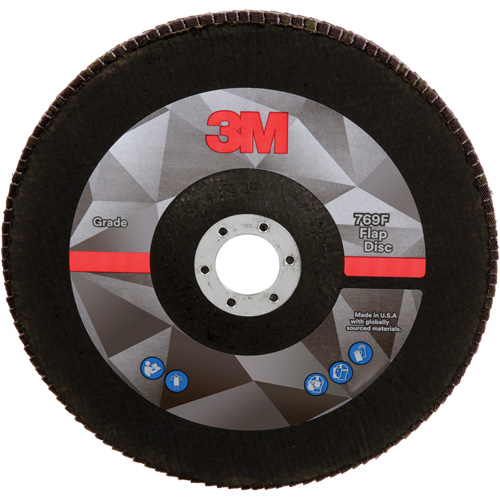 Disque &agrave; lamelles &agrave; changement rapide 769F, 7" x 5/8"-11, Type 27, Grain 40+, Oxyde d'aluminium/C&eacute;ramique Oxymax Inc