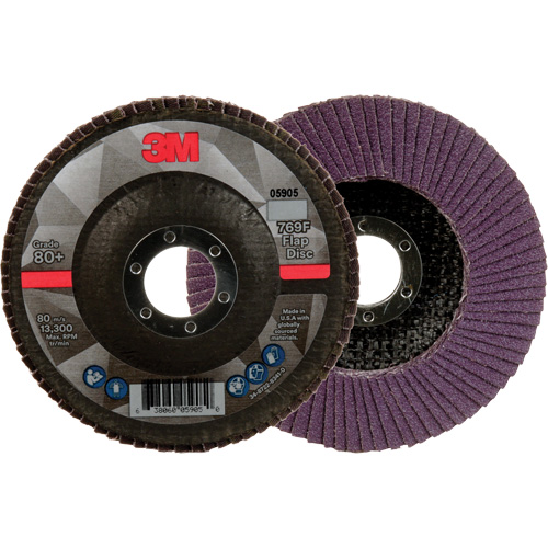 769F Quick Change Flap Disc, 4-1/2" x 7/8", Type 27, 80+ Grit, Ceramic Oxymax Inc