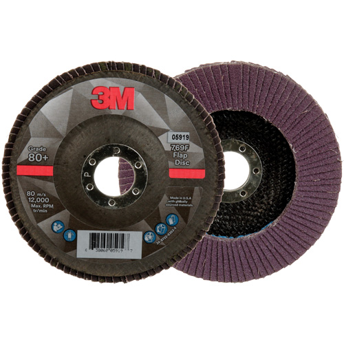 Disque &agrave; lamelles &agrave; changement rapide 769F, 5" x 7/8", Type 27, Grain 80+, C&eacute;ramique Oxymax Inc