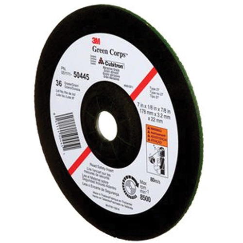 Meule &agrave; moyeu d&eacute;port&eacute; Green Corps, 7" x 1/8", Arbre 7/8", C&eacute;ramique, Type 27 Oxymax Inc