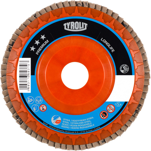Disque &agrave; lamelles de premi&egrave;re qualit&eacute; LongLife, 4-1/2" x 7/8", Type 27, Grain 120, Zirconium Oxymax Inc