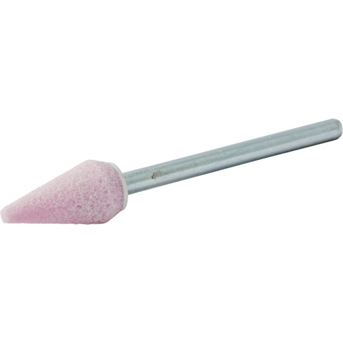 Vitrified Bond Mounted Point, B53, Aluminum Oxide, 5/16" Dia., 5/8" L, 80 Grit Oxymax Inc