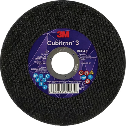 Cubitron 3 Cutting Disc, 5" x 9/32", 3/8" Arbor, Type 41 Oxymax Inc