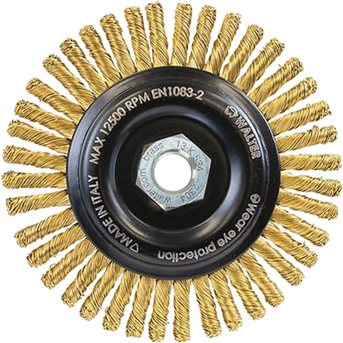 Brosse m&eacute;tallique &agrave; touret sans cr&eacute;ation d'&eacute;tincelles, 6" dia. x 5/8"-11 arbre Oxymax Inc