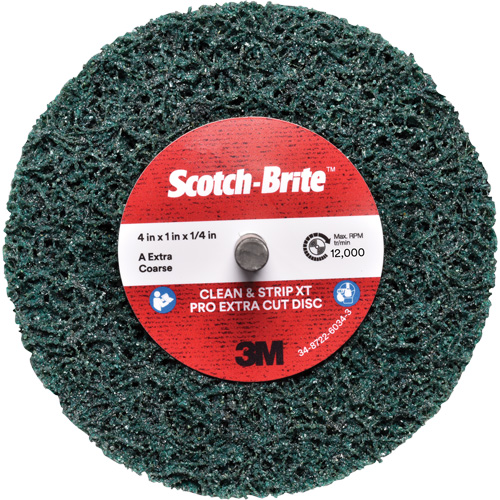 Disque Clean and Strip XT Pro Extra Cut Disc XC-DC Scotch-Brite, 4" dia., Grain Extra grossier, Oxyde d'aluminium Oxymax Inc