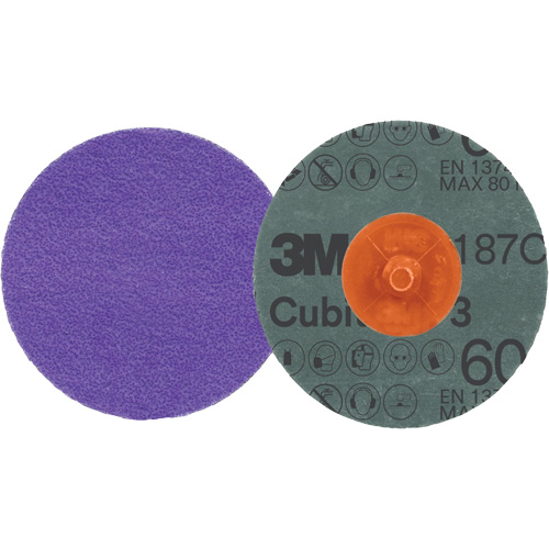 Cubitron 3 Roloc Fibre Disc, 2" Dia., 60+ Grit, Ceramic Oxymax Inc
