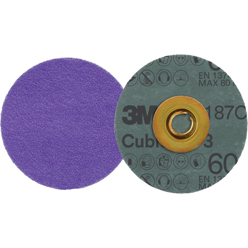 Cubitron 3 Roloc Fibre Disc, 3" Dia., 60+ Grit, Ceramic Oxymax Inc