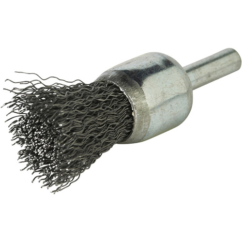 Brosse &agrave; fils cr&ecirc;p&eacute;s avec moyeu, 3/4", Fils 0,014", Tige 1/4" Oxymax Inc