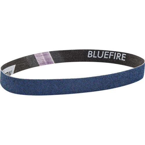 Courroie abrasive en tissu Bluefire, 3/4" la x 18" lo, Alumine de zirconium, Grain 120 Oxymax Inc