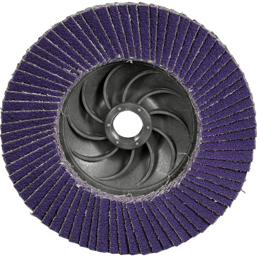 Cubitron 3 Conical  Flap Disc with Quick Change 1169F, 4-1/2" x 5/8"-11, Type T29, 80+ Grit, Ceramic Oxymax Inc