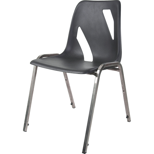 Chaise empilable, Vinyle, Hauteur 31", Capacit&eacute; 275 lb, Noir Oxymax Inc