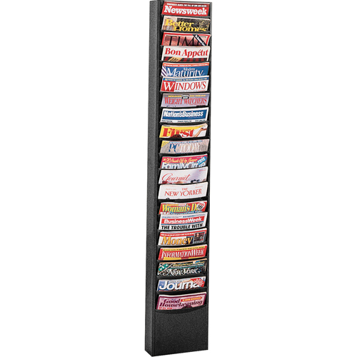 Literature Storage Racks, Stationary, 20 Slots, Steel, 13-1/8" W x 4-1/8" D x 58 1/2" H Oxymax Inc