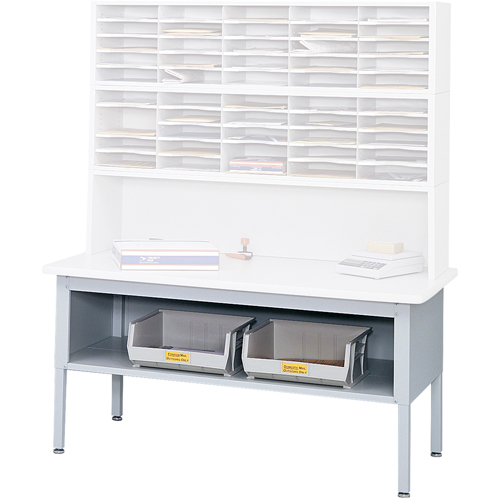 Mobilier E-Z Sort pour la salle du courrier- Tables de tri avec tablette-Dessus de table, 60" la x 28" p x 36" h, Stratifi&eacute; Oxymax Inc