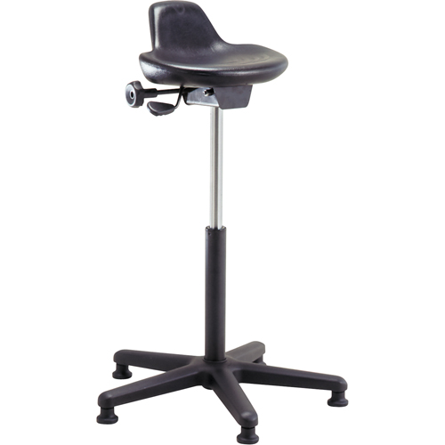 Shoptech Ergonomic Industrial Stools, Sit/Stand, Adjustable, 21" - 31", Polyurethane Seat, Black Oxymax Inc