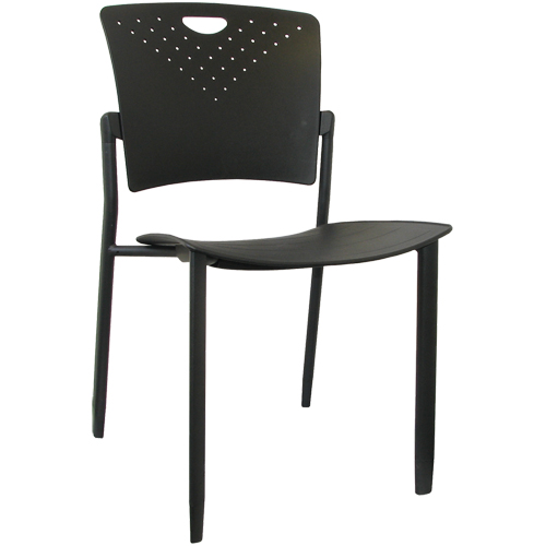 MaxX StaxX Stackable Chairs, Polypropylene, 17-1/4" High, 275 lbs. Capacity, Black Oxymax Inc
