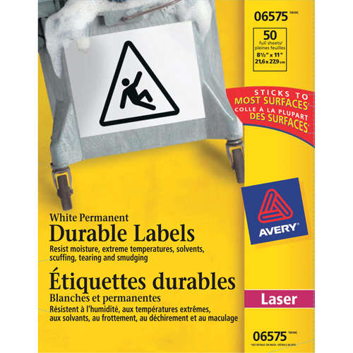 TrueBlock Labels, Polyester, 11" L x 8.5" H, White Oxymax Inc