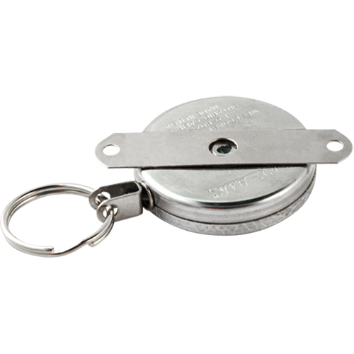 Self Retracting Key Chains, Chrome, 48" Cable, Mounting Bracket Attachment Oxymax Inc
