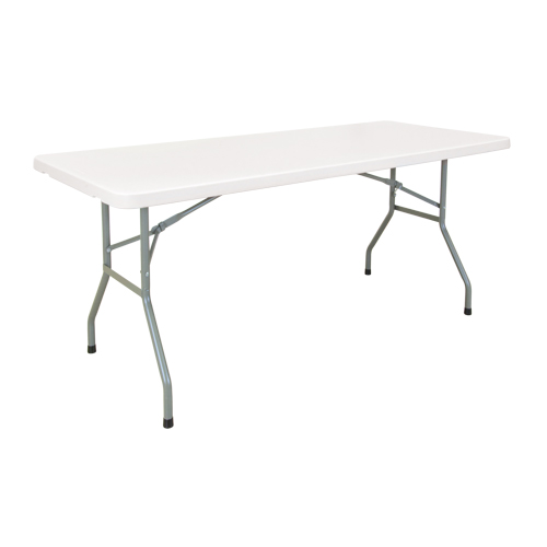 Folding Table, Rectangular, 60" L x 30" W, Polyethylene, White Oxymax Inc