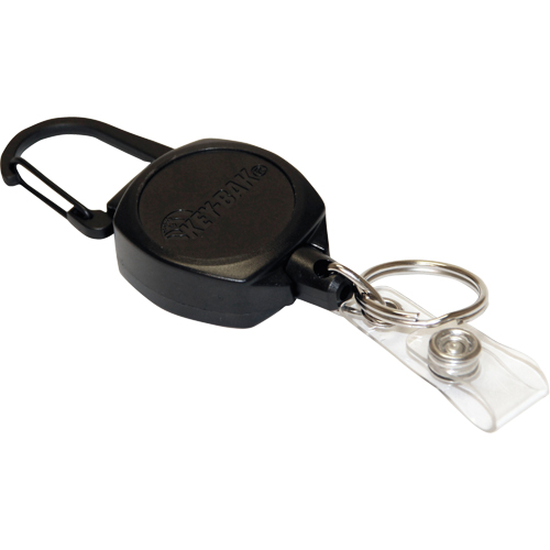 Self Retracting ID Badge and Key Reel, Zinc Alloy Metal, 24" Cable, Carabiner Attachment Oxymax Inc