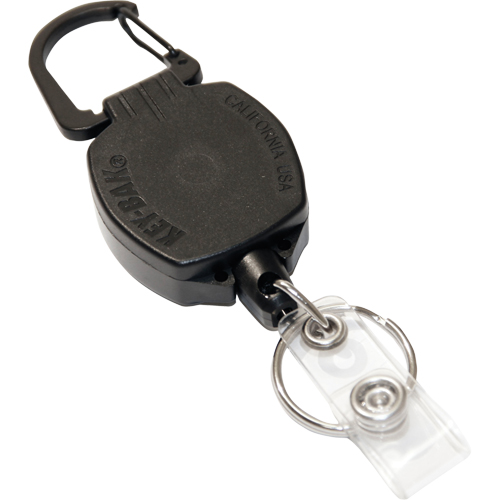 Self Retracting ID Badge and Key Reel, Zinc Alloy Metal, 24" Cable, Carabiner Attachment Oxymax Inc