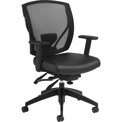 Multi-Tilter Arm Chairs, Vinyl, Black, 300 lbs. Capacity Oxymax Inc