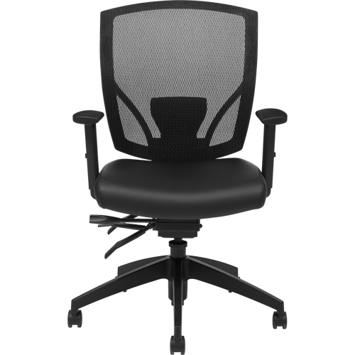 Multi-Tilter Arm Chairs, Vinyl, Black, 300 lbs. Capacity Oxymax Inc