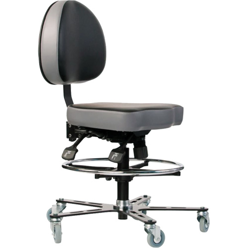 Chaise ergonomique TF 180, Mobile, Vinyle Si&egrave;ge, Noir Oxymax Inc