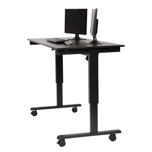 Adjustable Stand-Up Desk, Stand-Alone Desk, 45-1/4" H x 29-1/2" D, Black Oxymax Inc
