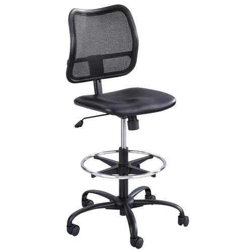 Vue Ergonomic Stool, Vinyl, Black, 250 lbs. Capacity Oxymax Inc