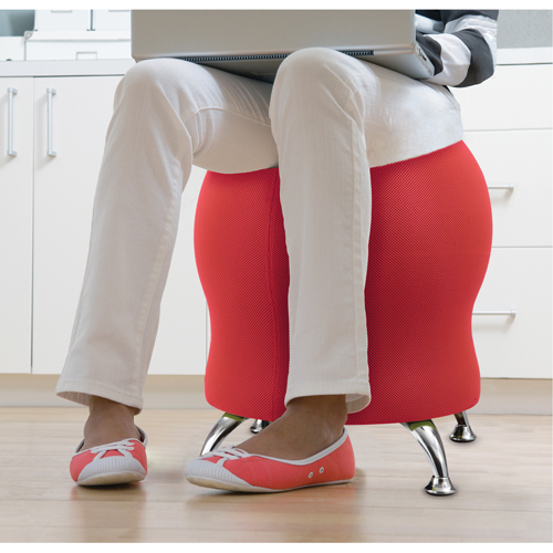 Zenergy Ball Chair, Fabric, Red, 250 lbs. Capacity Oxymax Inc