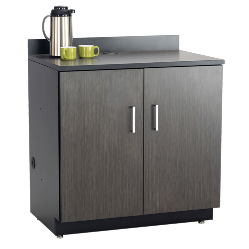 Modular Base Cabinet, Melamine, 2 Shelves, 39" H x 36" W x 25" D, Asian Night/Black Oxymax Inc