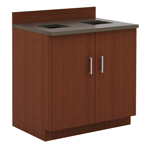 Modular Base Cabinet, Melamine, 39" H x 36" W x 25" D, Mahogany Oxymax Inc